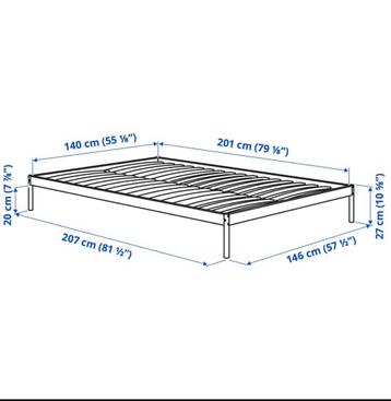 IKEA Vevelstad bedframe incl. lattenbodem en matras - afbeelding 4