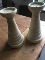 twee mooie stenen kandelaar, Huis en Inrichting, Woonaccessoires | Kandelaars en Kaarsen, Overige materialen, Gebruikt, Wit, Ophalen of Verzenden