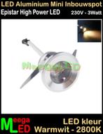 Camper 230V LED inbouwspot MINI spot 3watt Warmwit M1 NDB, Caravans en Kamperen, Ophalen of Verzenden, Nieuw