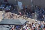 Mobiele ijzeren hoge pannakooi (incl. kar), Sport en Fitness, Voetbal, Ophalen, Gebruikt, Overige typen