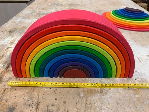 Regenboog blokken en flats nieuw, Kinderen en Baby's, Speelgoed | Houten speelgoed, Nieuw, Overige typen, Ophalen of Verzenden