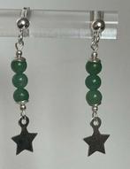 Prachtieg oorstekers met aventurijn, massief 925 zilver., Verzenden, Nieuw, Zilver