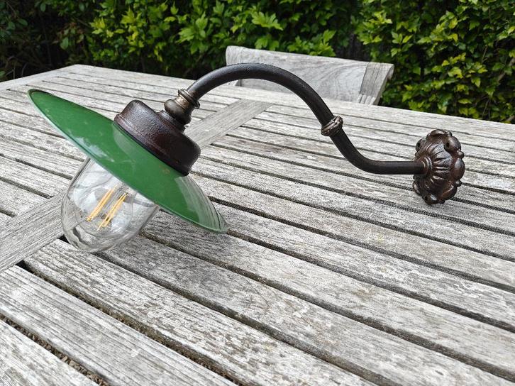 Origenele Franse stallamp - hoevelamp - koerlamp, Huis en Inrichting, Lampen | Wandlampen, Zo goed als nieuw, Glas, Metaal, Overige materialen