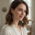 Lichtpaarse Angeliet Druppel Oorbellen - Handgemaakt, Overige materialen, Hangers, Paars, Nieuw