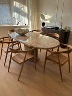Prachtige calacatta viola/brecchia pernice marmeren eettafel, Ophalen, 200 cm of meer, 50 tot 100 cm, Zo goed als nieuw