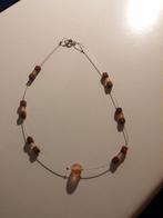 moderne bruine ketting, Met hanger, Kunststof, Bruin, Ophalen of Verzenden