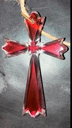 Glazen crucifix antiek , voor aan ketting, Antiek en Kunst, Antiek | Religie, Ophalen of Verzenden