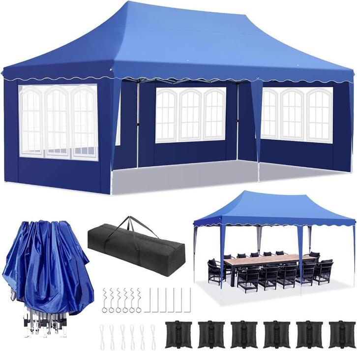 Luxe Vouwtent. Vouwpaviljoen. Partytent 3x6m Marine Blauw., Tuin en Terras, Partytenten, Nieuw, Partytent, Opvouwbaar, Ophalen of Verzenden