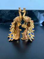 Gouden Pauw Beeldjes Set, Verzamelen, Beelden en Beeldjes, Ophalen of Verzenden, Zo goed als nieuw, Dier