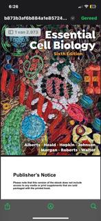 Essential Cell Biology sixth edition pdf, Boeken, Studieboeken en Cursussen, Ophalen of Verzenden, Beta, Nieuw, WO