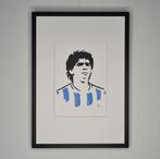 Maradona (Argentinië), Linodruk met aquarel, Minder dan 50 cm, Nieuw, Minder dan 50 cm, Schilderij