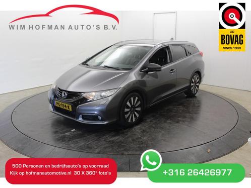 Honda Civic Tourer 120PK Exec Vol Leder Trekhaak Camera Navi, Auto's, Honda, Bedrijf, Te koop, Civic, ABS, Achteruitrijcamera