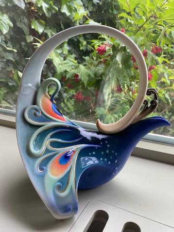 Franz Kathy Ireland Peacock Splendor Porceleinen Theepot beschikbaar voor biedingen