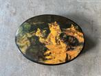 Vintage Doosje Lakdoosje Poes Kat Kitten 16,5 cm, Antiek en Kunst, Ophalen of Verzenden