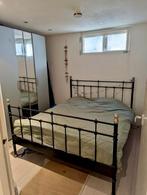 Mooi 160x200 tweepersoonsbed (Eventueel met matras), Huis en Inrichting, Slaapkamer | Bedden, Ophalen, Zwart, Tweepersoons, Zo goed als nieuw