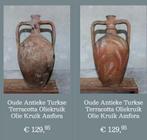 Oude antieke Turkse kruik terracotta oliekruik, Ophalen of Verzenden
