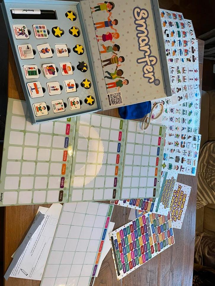 Smarfer planbord groot/ klein magnetisch en beloningskaart, Diversen, Kalenders, Zo goed als nieuw, Maandkalender, Ophalen of Verzenden