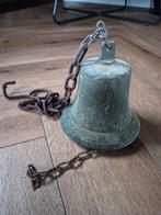 Antieke bronzen bel met ketting, Antiek en Kunst, Ophalen of Verzenden, Brons