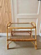 Vintage Rohe Noordwolde Rotan Bijzettafel, Ophalen, Minder dan 45 cm, Minder dan 55 cm, Info@wanderwooddenbosch.nl