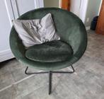 Ronde fauteuil - fluweel groen - Lavis - Fien - 82bx73dx79h, Huis en Inrichting, Fauteuils, Ophalen, Zo goed als nieuw