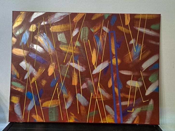 Abstract Acryl Schilderij op Canvas, Antiek en Kunst, Kunst | Schilderijen | Abstract, Ophalen of Verzenden