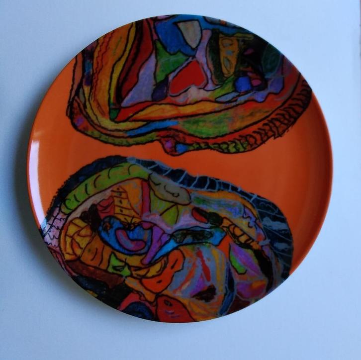 Kunstbord   “De Spiegelkamer”  Schoonhoven keramiek  , Antiek en Kunst, Antiek | Keramiek en Aardewerk, Ophalen of Verzenden