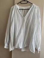 H&M mousseline blouse wit gestreept maat L, Kleding | Dames, H&M, Verzenden, Wit, Maat 42/44 (L)