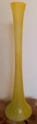 Vaas mondgeblazen glas geel gaaf groot uniek, Huis en Inrichting, Woonaccessoires | Vazen, Glas, Ophalen of Verzenden, Zo goed als nieuw