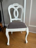 6 eetkamerstoelen brocante wit met taupe zitting, Ophalen