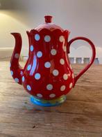 Oilily rode Theepot met Stippen, Ophalen, Porselein of Keramiek, Schaal, Zo goed als nieuw