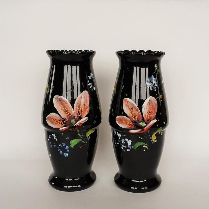 Vaas (2x) Booms Glas, Antiek en Kunst, Antiek | Glas en Kristal, Ophalen of Verzenden
