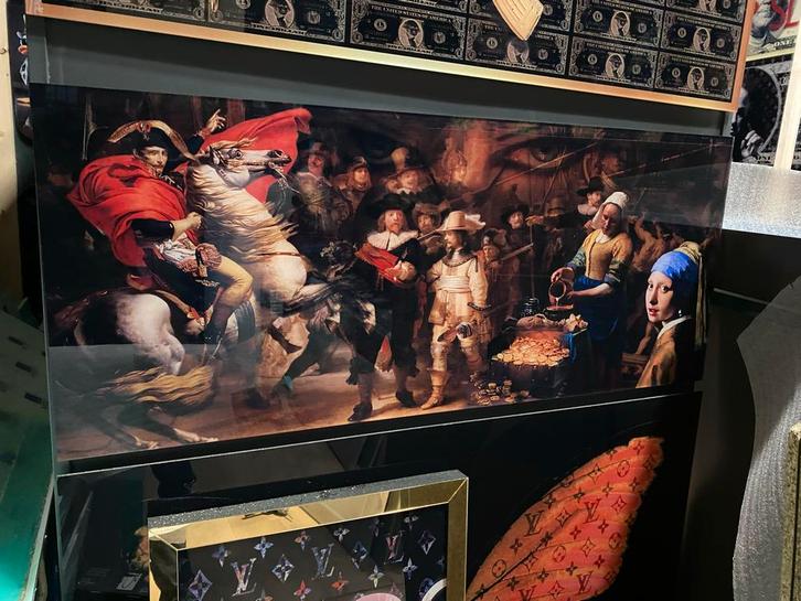 Nachtwacht Remix Plexiglas Schilderij 120x50cm, Antiek en Kunst, Kunst | Schilderijen | Klassiek, Ophalen of Verzenden