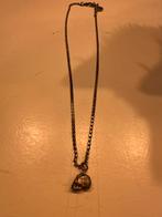 Vintage Gothic Skull Ketting – Rock/Metal Stijl, Ophalen of Verzenden, Zo goed als nieuw, Zilver, Overige materialen