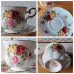 Canterbury Royal kop en schotel rozen porselein Madelaine, Ophalen, Zo goed als nieuw, Porselein, Kop en/of schotel