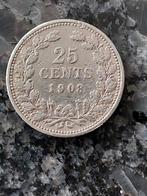 25 cent 1903 zilver zie foto's, Postzegels en Munten, Munten | Nederland, Zilver, Koningin Wilhelmina, Ophalen of Verzenden, 25 cent