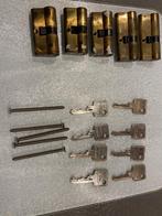 5 gelijk sluitende ABUS cilindersloten, Doe-het-zelf en Verbouw, Hang- en Sluitwerk, Ophalen of Verzenden, Gebruikt, Koper of Messing