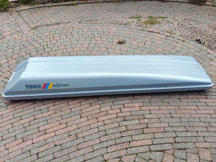 Thule Alpine Ski Box met Bevestigingsset, Auto diversen, Dakkoffers, Gebruikt, Ophalen