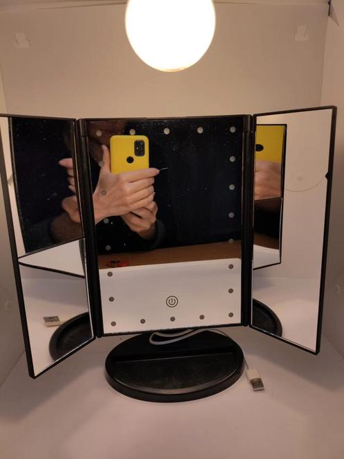 Make-up Spiegel met LED Verlichting - Zwart, Sieraden, Tassen en Uiterlijk, Uiterlijk | Cosmetica en Make-up, Nieuw, Make-up, Gehele gezicht