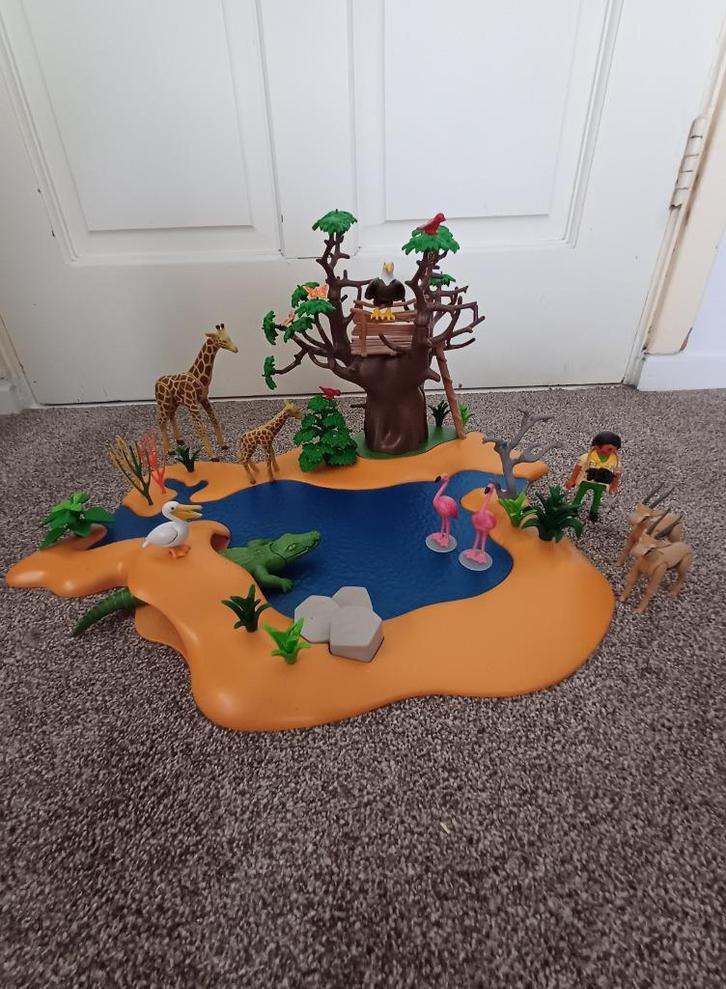 Playmobil safari uitkijkpost (4827) + struisvogels met nest, Kinderen en Baby's, Speelgoed | Playmobil, Zo goed als nieuw, Complete set