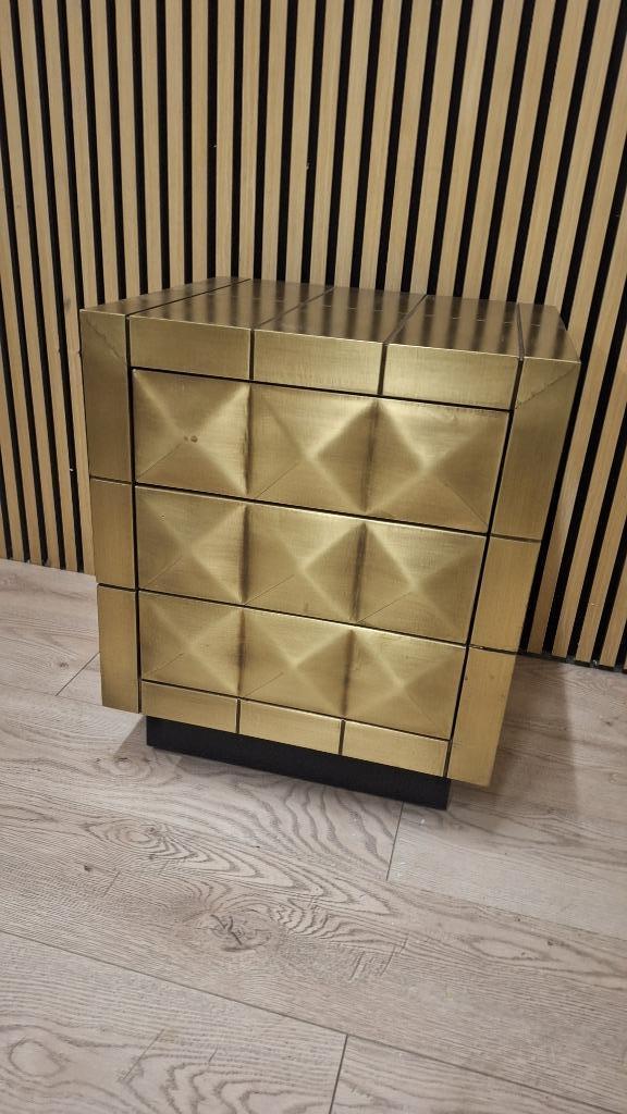 ladekast 3 laden goud model Collada van Richmond Interiors, Huis en Inrichting, Kasten | Ladekasten, Nieuw, Minder dan 100 cm