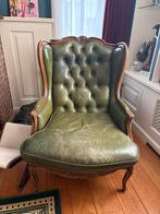 Stoel groen leer chesterfield look, Ophalen
