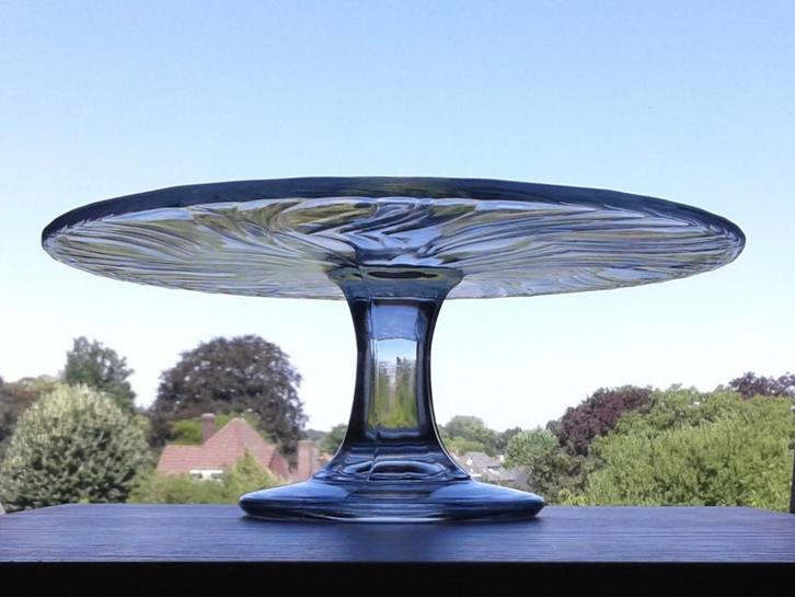 Taartschaal Persglas Vintage, Antiek en Kunst, Antiek | Glas en Kristal, Ophalen of Verzenden