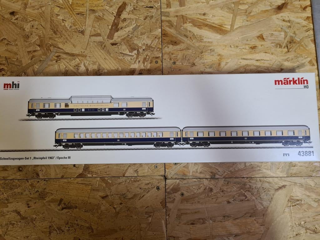 Märklin 43881 Rheinpfeil 1963 wagenset 1 in okt, Wisselstroom, Treinset, Ophalen of Verzenden, Zo goed als nieuw
