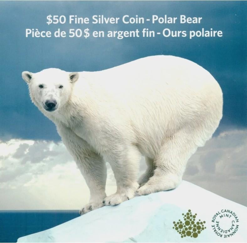 Canada - 50 Dollars 2014 - IJsbeer, Verzenden, Noord-Amerika, Setje, Zilver