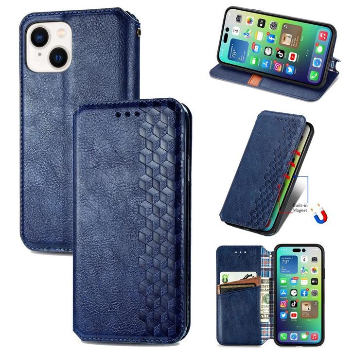 Luxe PU Lederen Wallet Case Set voor iPhone 14 _ Blauw, Telecommunicatie, Mobiele telefoons | Hoesjes en Frontjes | Apple iPhone