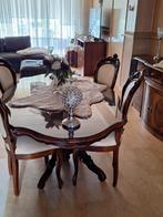 Barok tafel met glasplaat en 4 stoelen barok, Ophalen