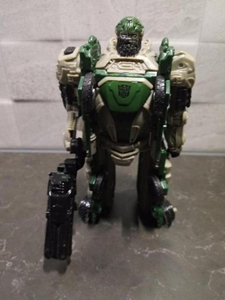 legerauto en gevechtsman in 1, Kinderen en Baby's, Speelgoed | Actiefiguren, Zo goed als nieuw, Ophalen of Verzenden