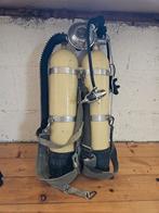 Duikflessen 2x 7 liter scubapro 1974 met automaat + trimvest, Ophalen, Gebruikt, Duikfles