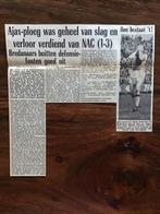 Voetbal krantenartikel Ajax NAC april 1963, Ophalen of Verzenden, Gebruikt, Ajax