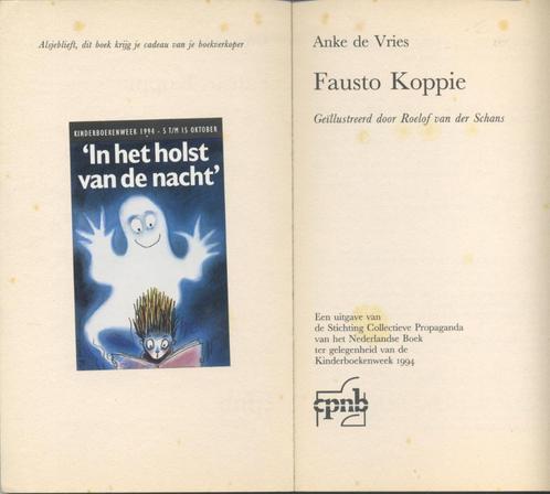 Fausto Koppie / Anke de Vries - Kinderboekenweeksticker 1994, Boeken, Sportboeken, Gelezen, Lopen en Fietsen, Verzenden